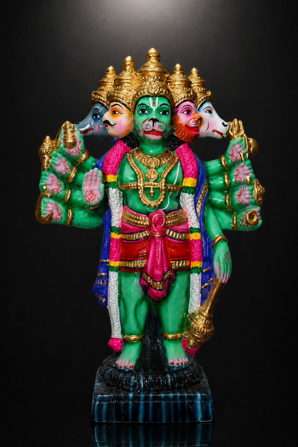 Panchamuga Hanuman — hand-painted Golu doll